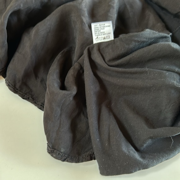 James Perse - asymmetric midi satin panel skirt black 3 - Picture 6 of 7